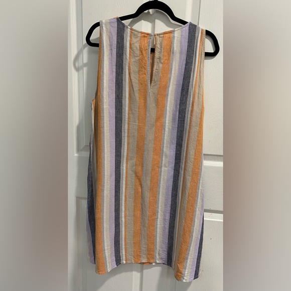 New York & Co. Soho Street Striped Sleeveless Orange Multi Color Dress. Size XL. - Picture 3 of 4